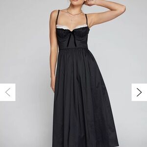 For Love And Lemons Black Doris Midi Dress
